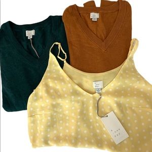 a new day NWT bundle of 3 tops size small